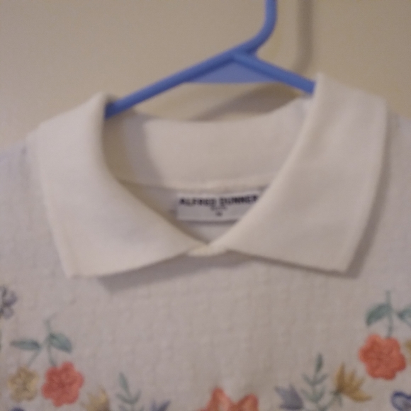 Y2k Embroidered Floral Vintage Textured Double Collar Pullover Top, MP - Picture 3 of 10